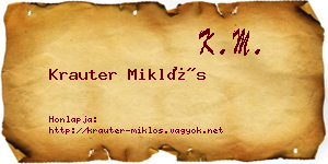 Krauter Miklós névjegykártya